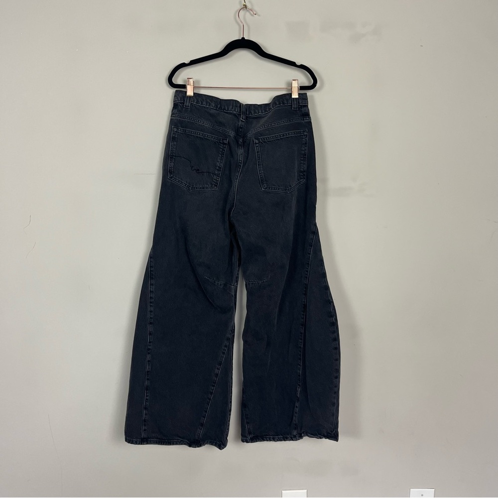FREE PEOPLE WE THE FREE EDEN HIGH SLOUCHY FLARE JEANS IN BLACK SIZE 28 SHORT - Picture 16 of 16